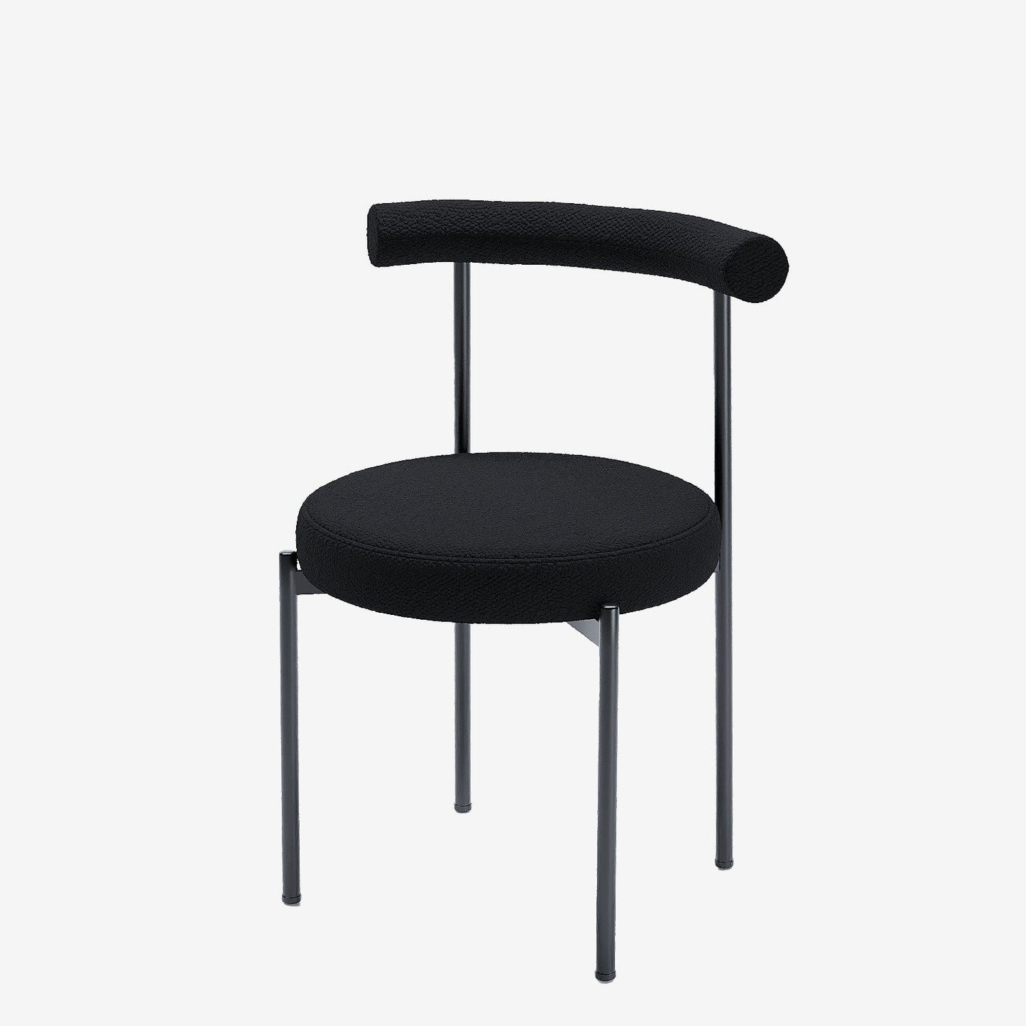 Lot de 2 chaises de salle à manger design moderne, bouclette grise anthracite Julia