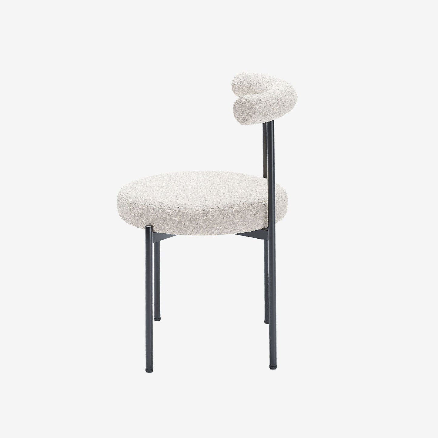 Lot de 2 chaises de salle à manger design moderne, bouclette blanche Julia