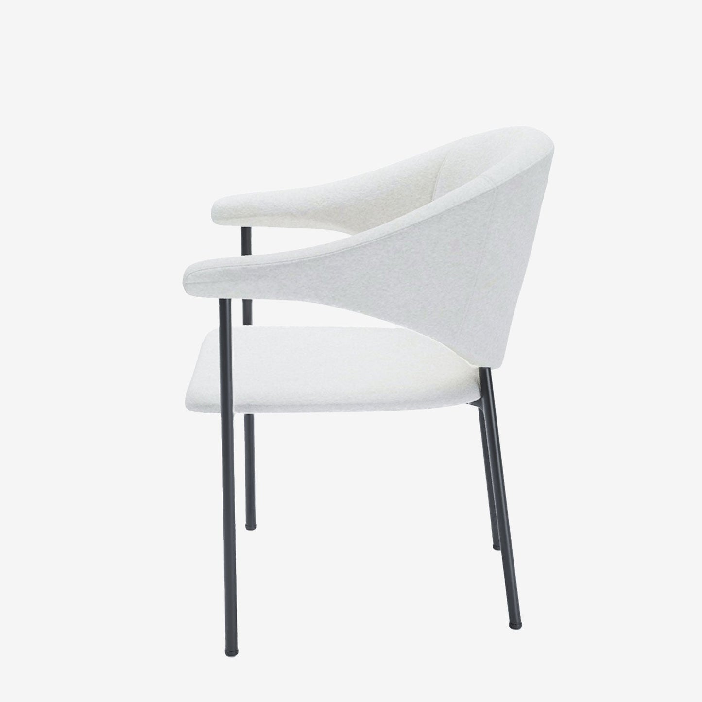 Lot de 2 chaises avec accoudoirs design en velours beige Jeanne