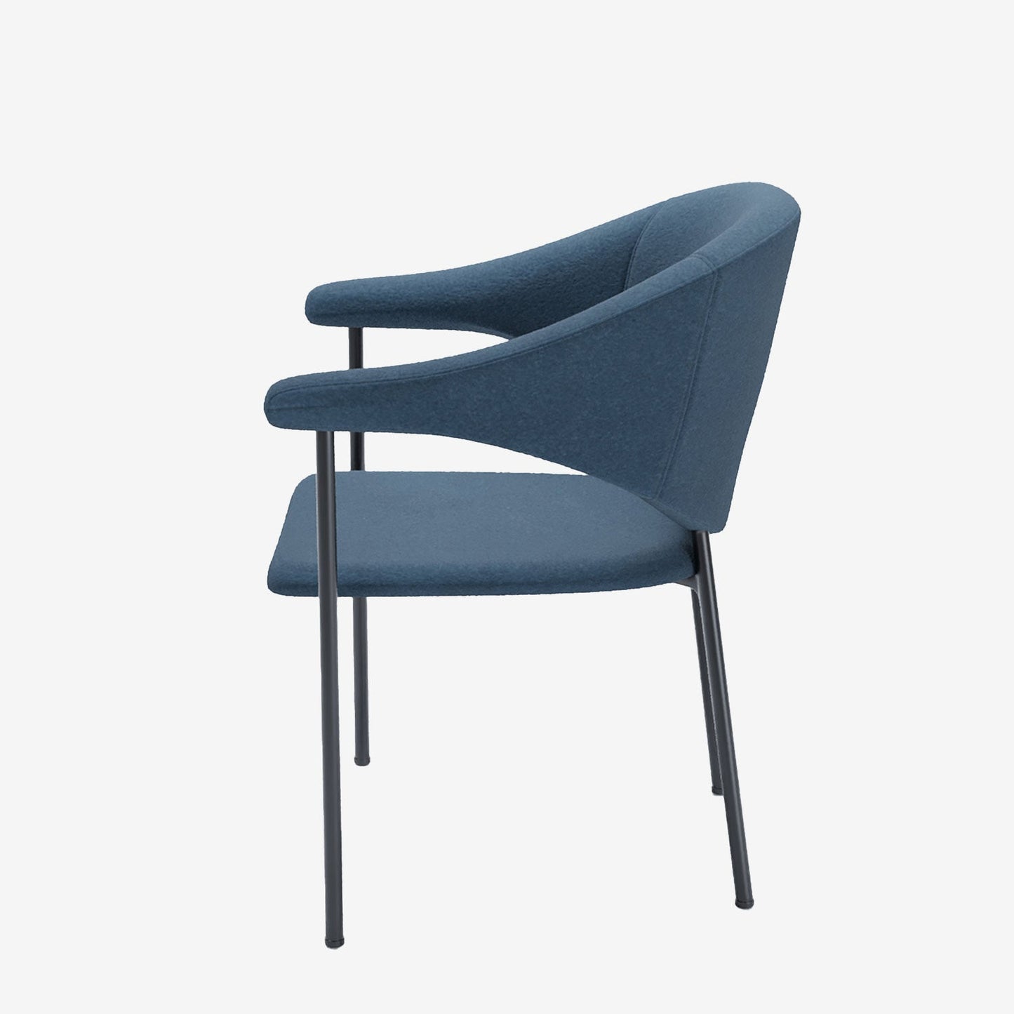 Lot de 2 chaises avec accoudoirs design en velours bleu Jeanne