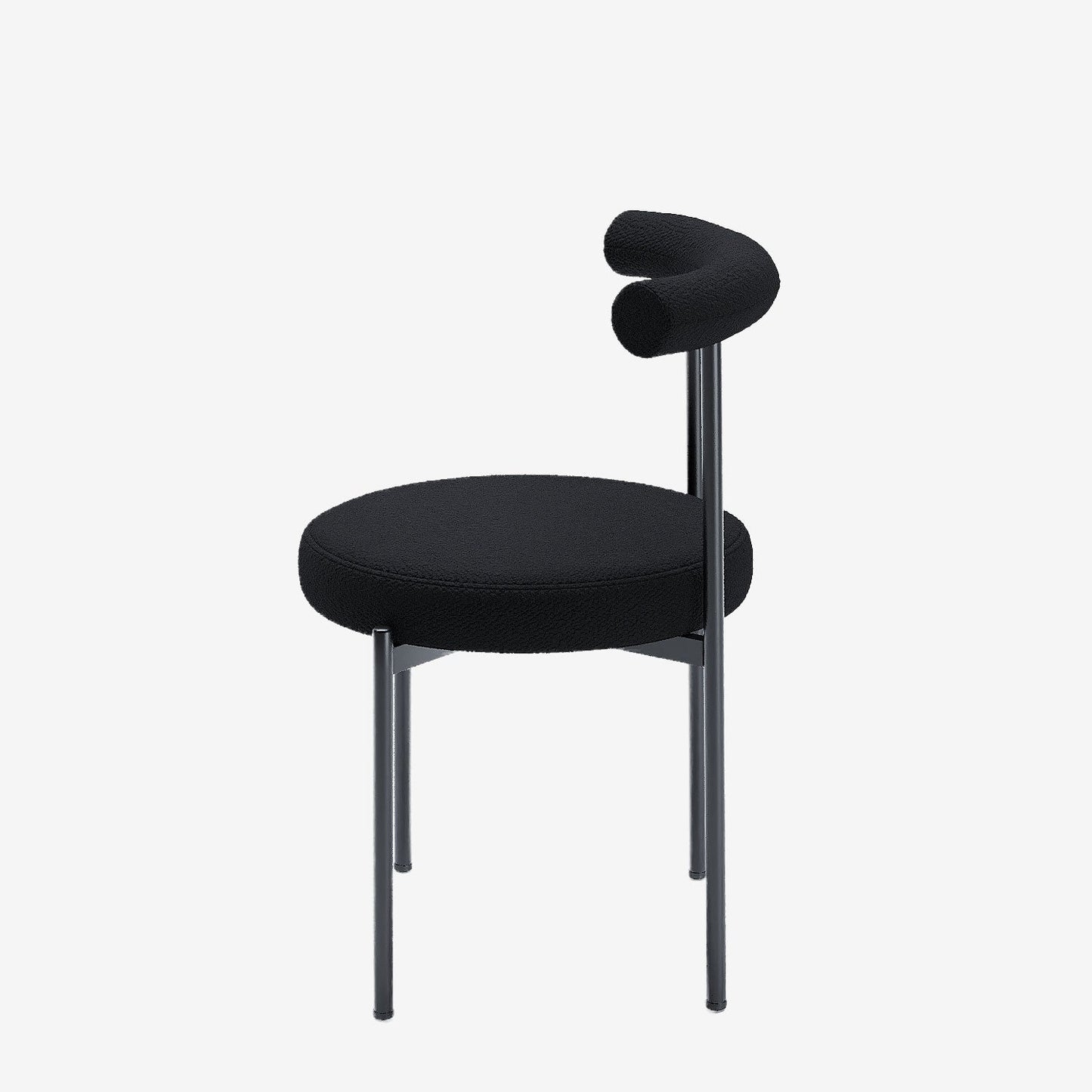 Lot de 2 chaises de salle à manger design moderne, bouclette grise anthracite Julia