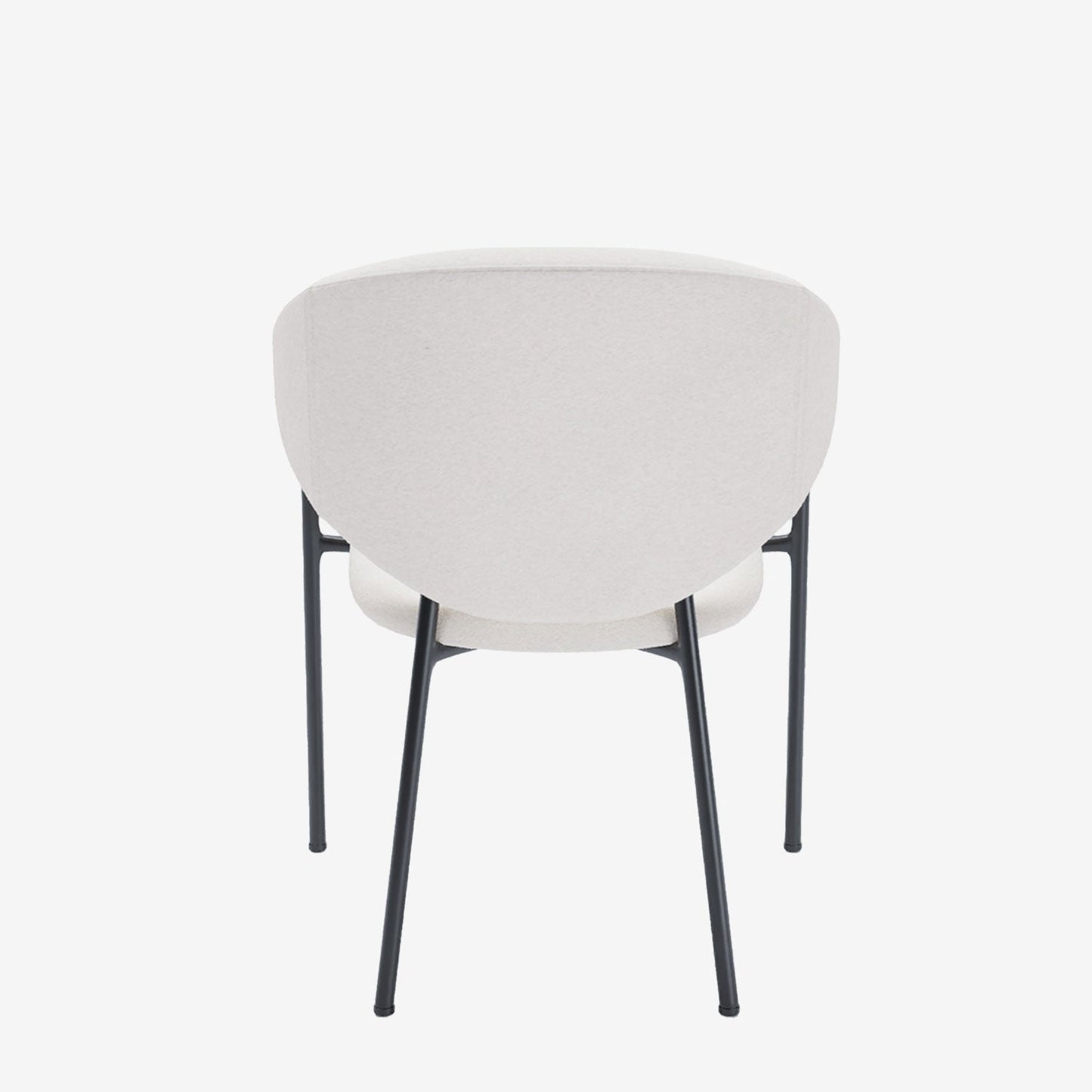 Lot de 2 chaises avec accoudoir design en velours blanc crème Jeanne