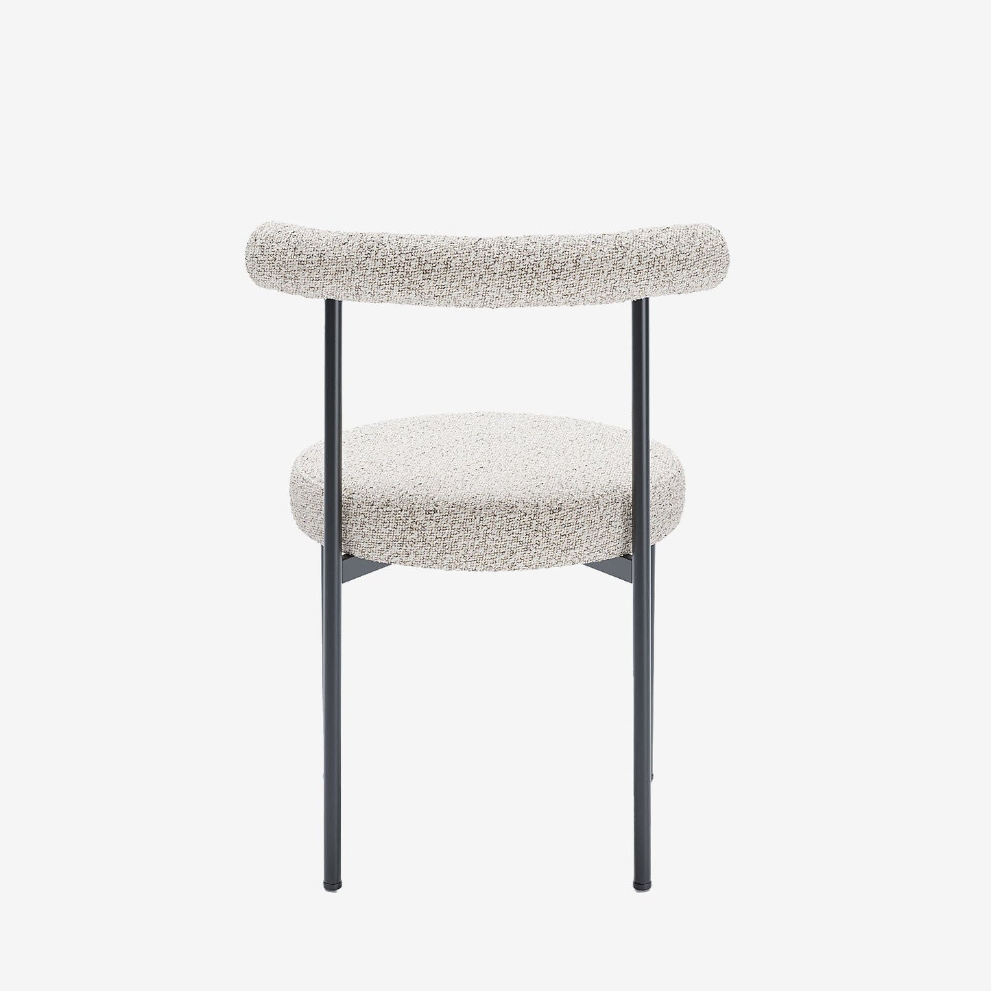 Lot de 2 chaises de salle à manger design moderne, bouclette grise et blanche Julia