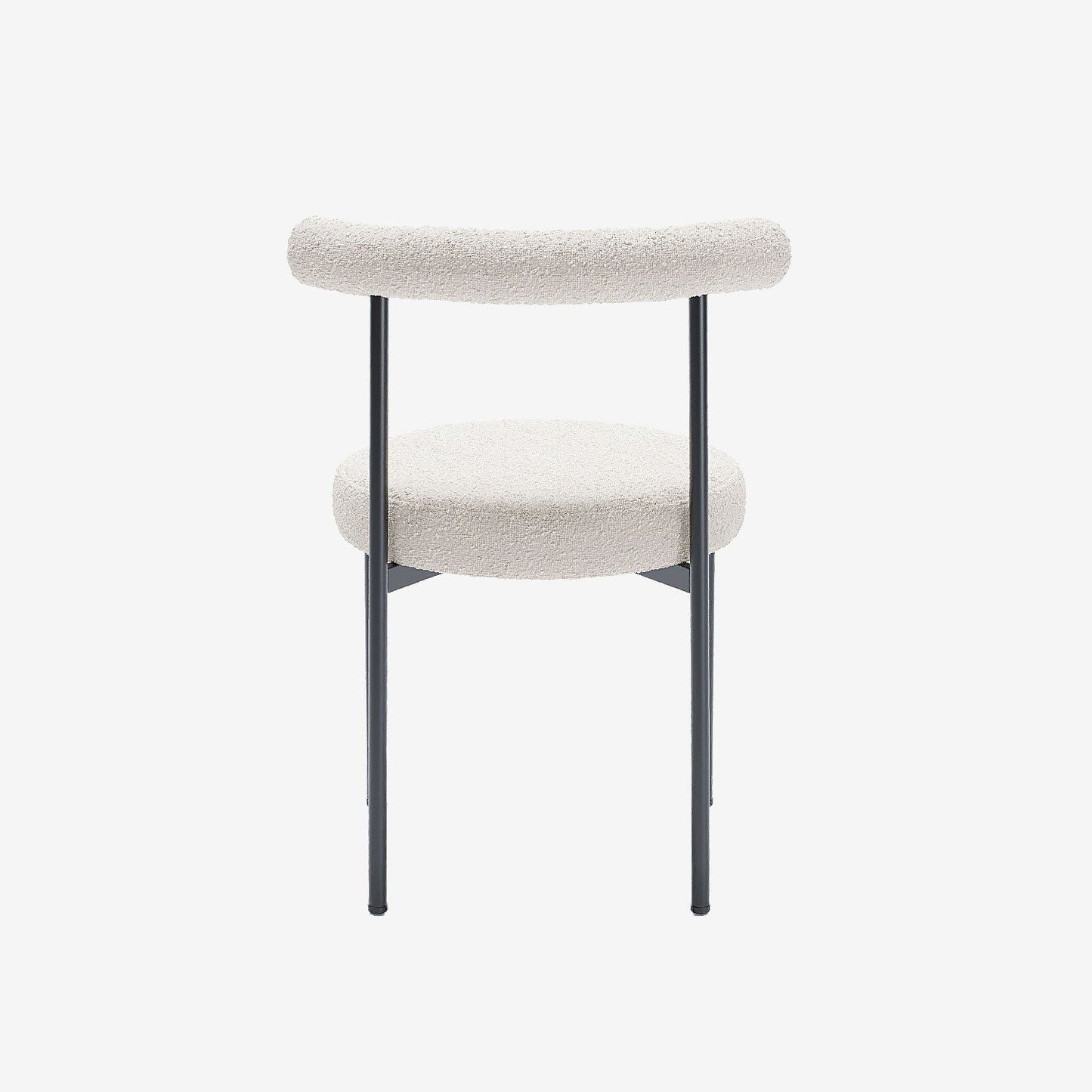 Lot de 2 chaises de salle à manger design moderne, bouclette blanche Julia