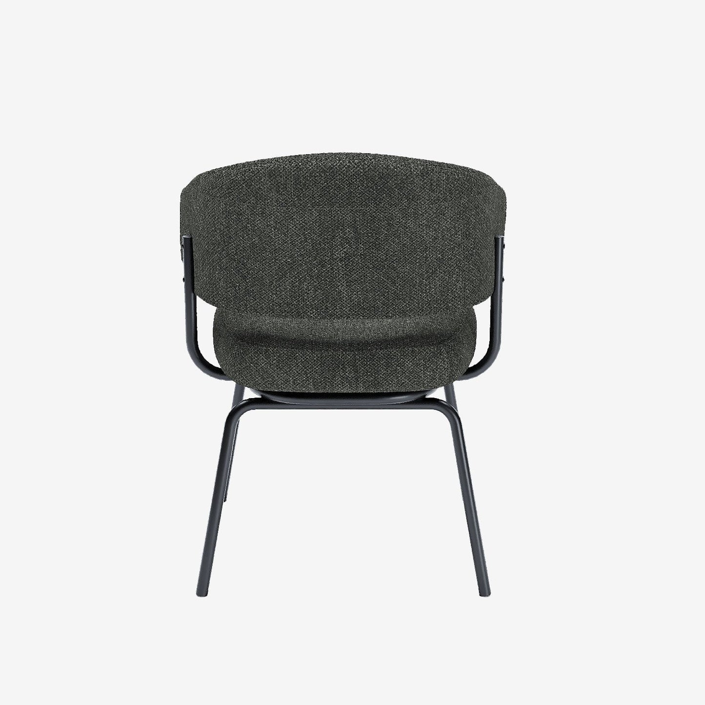 Lot de 2 chaises avec accoudoirs tendance en tissu chenille gris-anthracite Silva
