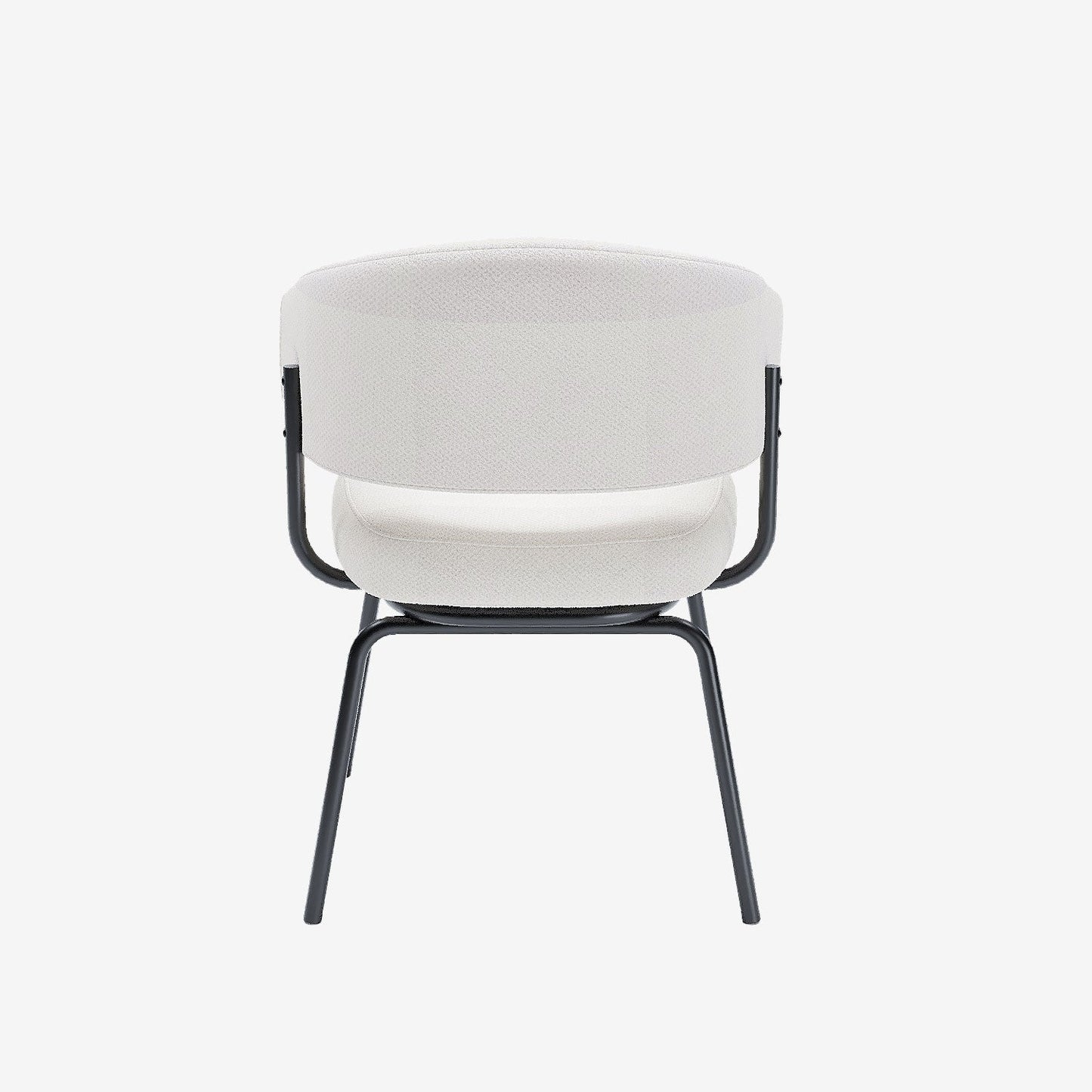 Lot de 2 chaises avec accoudoirs tendance en tissu chenille blanc Silva