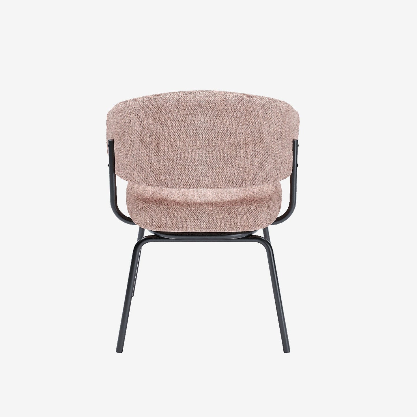 Lot de 2 chaises avec accoudoirs tendance en tissu chenille rose poudré Silva
