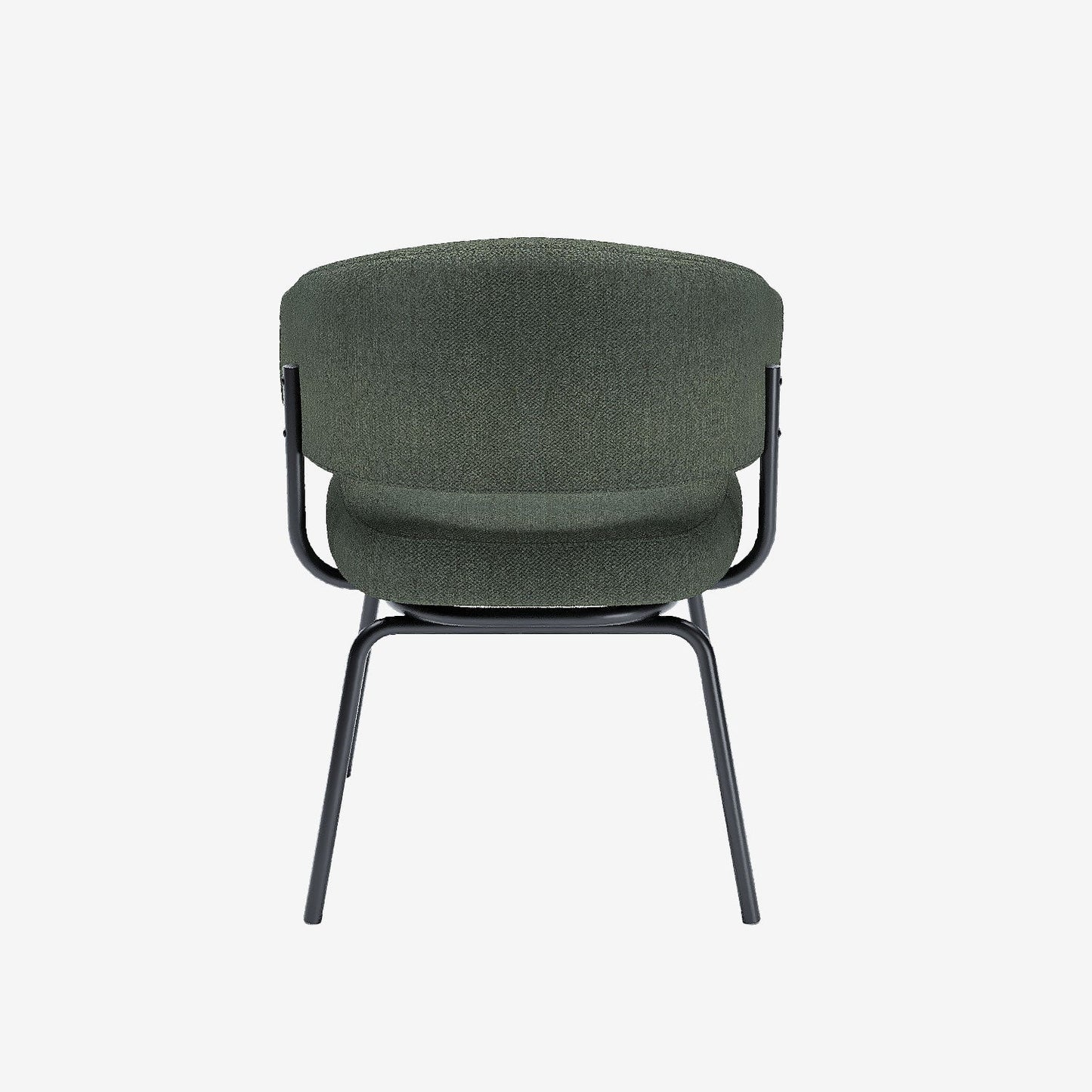 Lot de 2 chaises avec accoudoir tendance en tissu chenille vert Silva