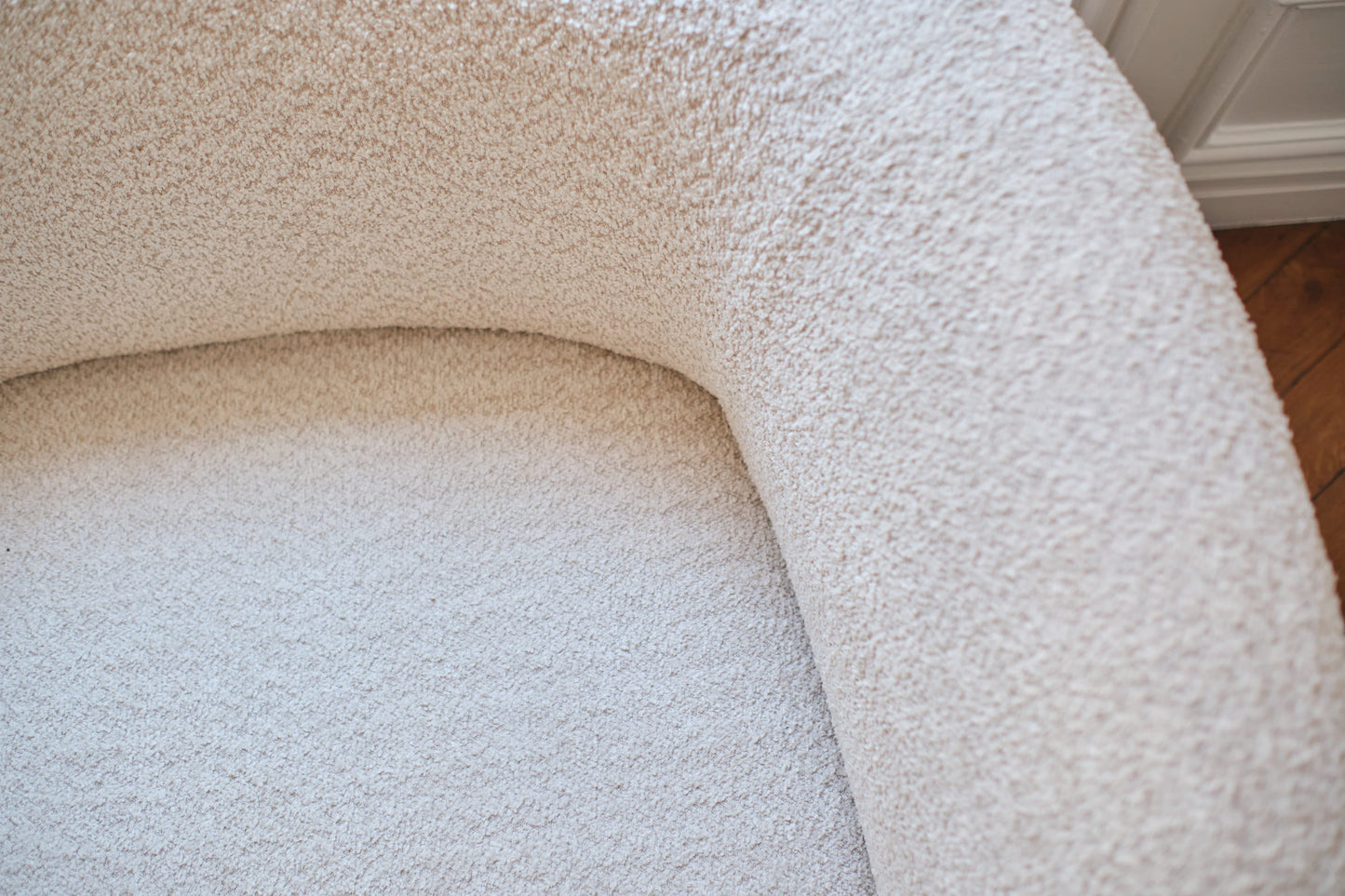 Causeuse Albano - Fauteuil 1,5 place bouclé crème
