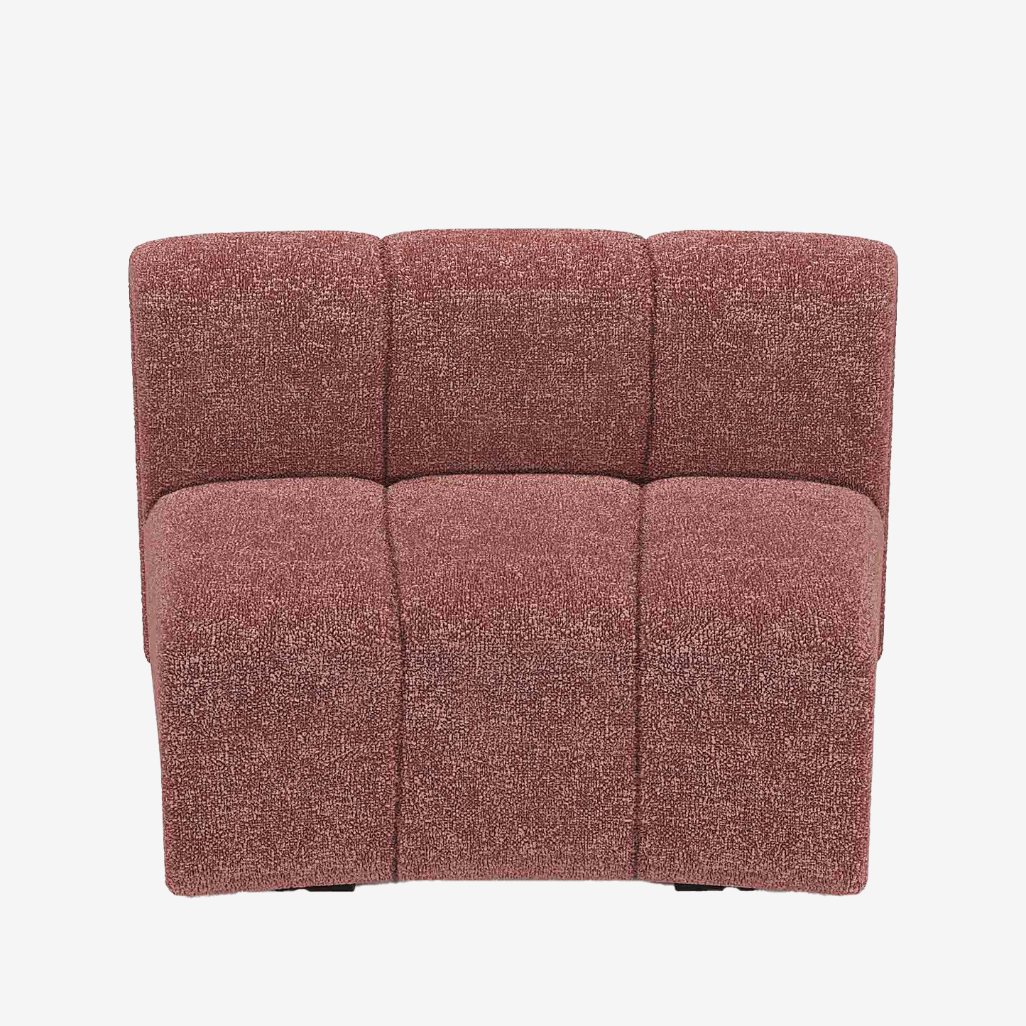 Chauffeuse d'angle pour canapé modulable en tissu bouclette rose Hélène