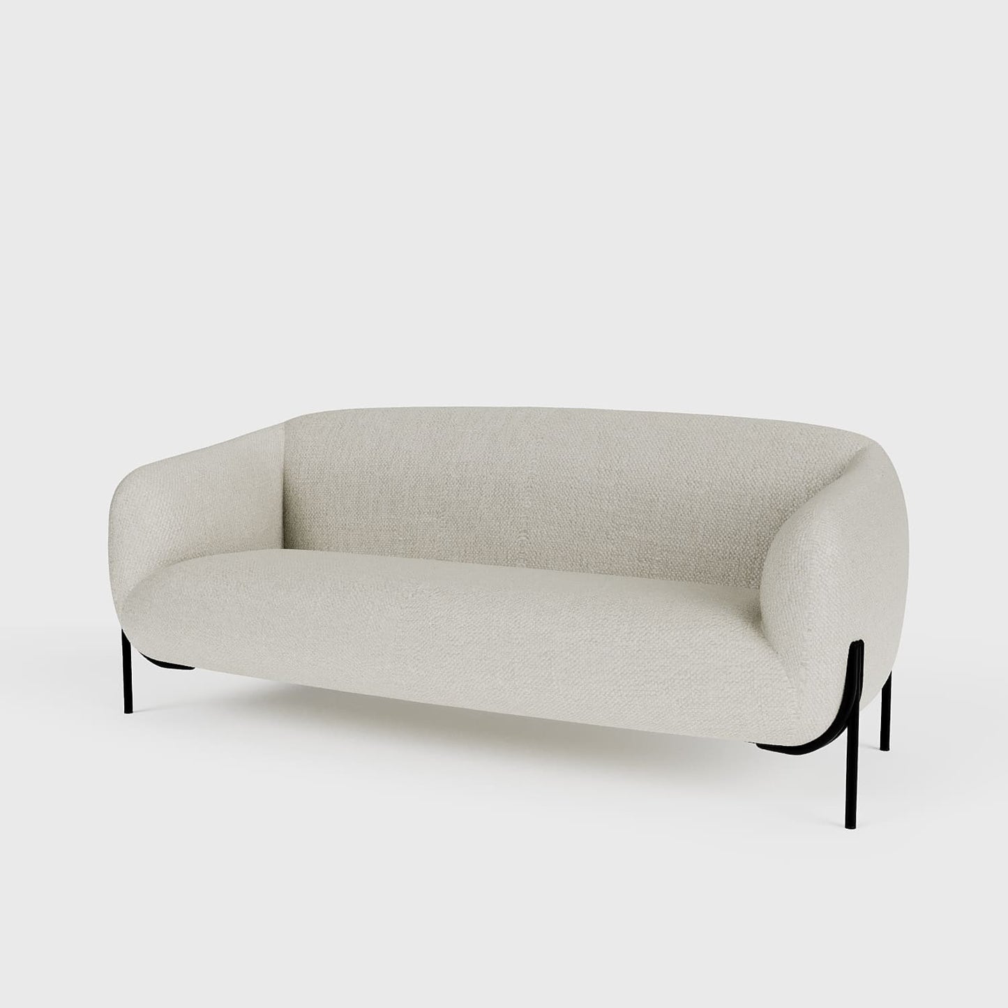 Joyce – Canapé design arrondi tissu chenille blanc
