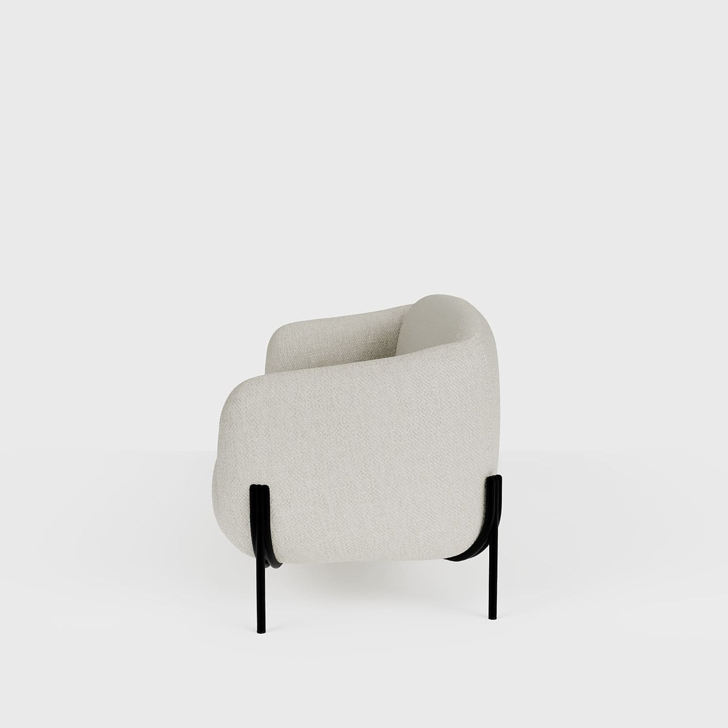 Joyce – Canapé design arrondi tissu chenille blanc