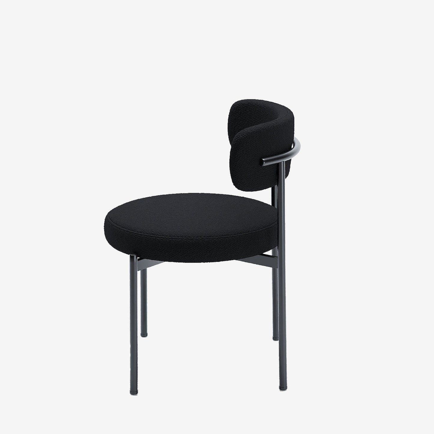 Lot de 2 chaises de table bouclette grise anthracite Scarlett