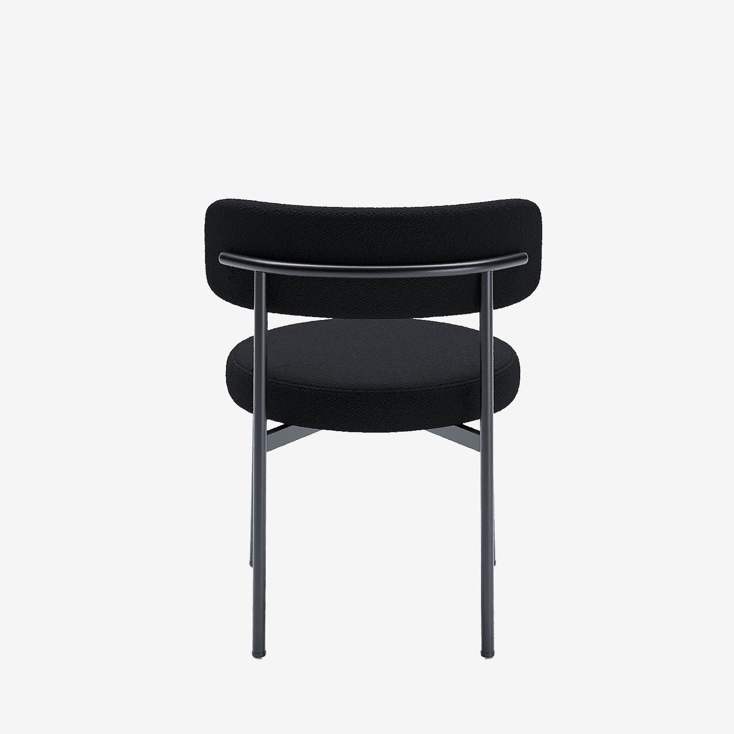 Lot de 2 chaises de table bouclette grise anthracite Scarlett