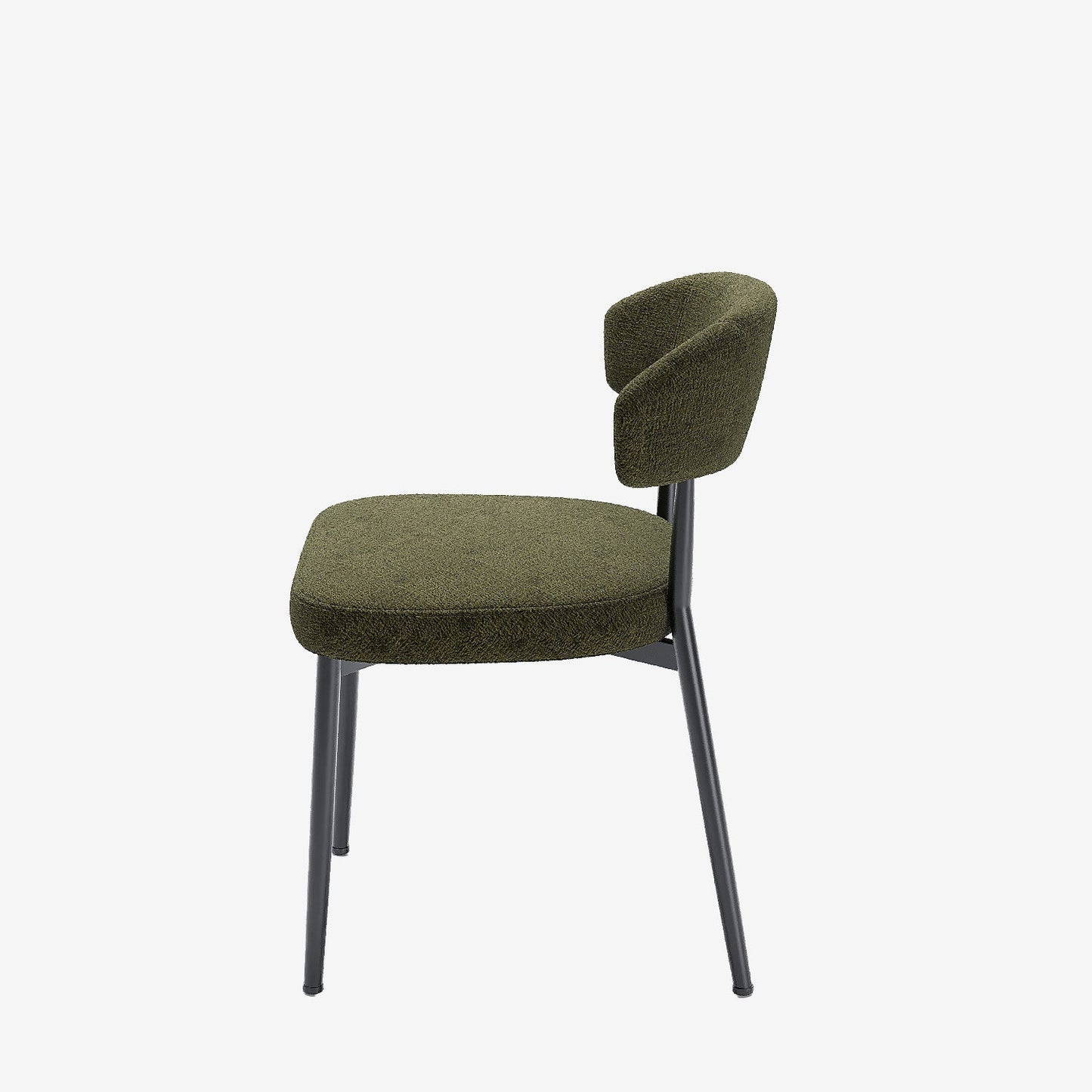 Lot de 2 chaises de salle à manger en velours vert & métal noir Mona