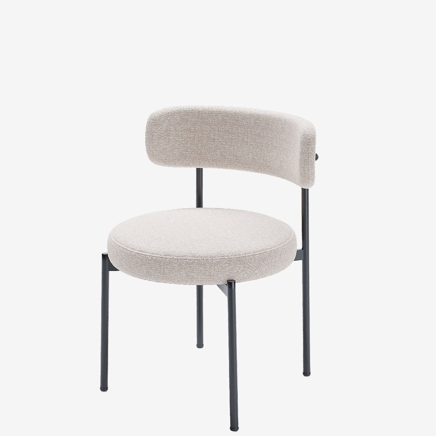 Lot de 2 chaises de table velours crème Scarlett