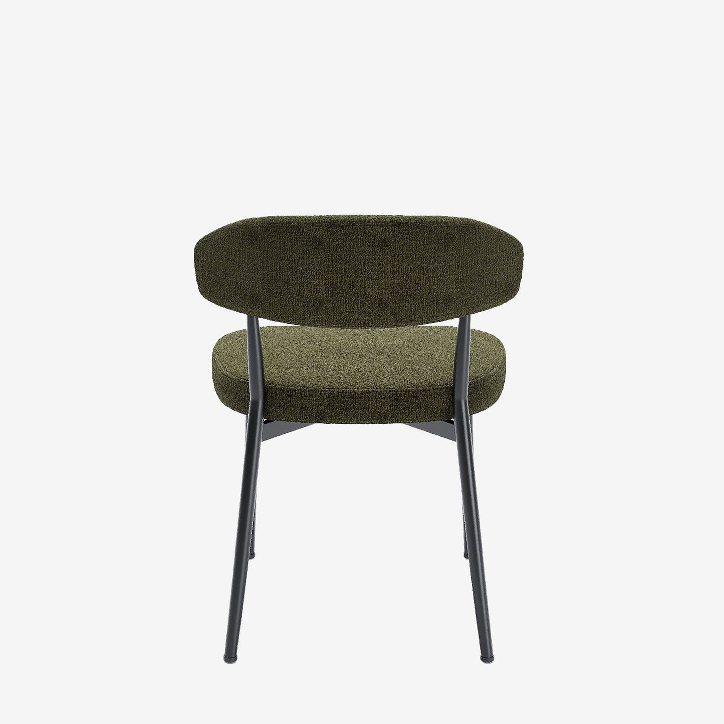 Lot de 2 chaises de salle à manger en velours vert & métal noir Mona