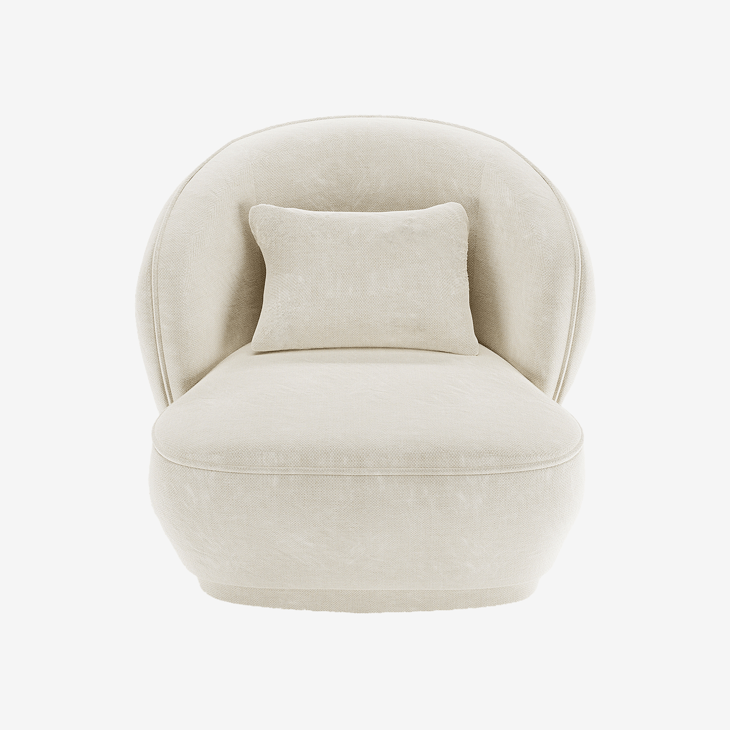 Fauteuil design en velours vintage crème Pablo