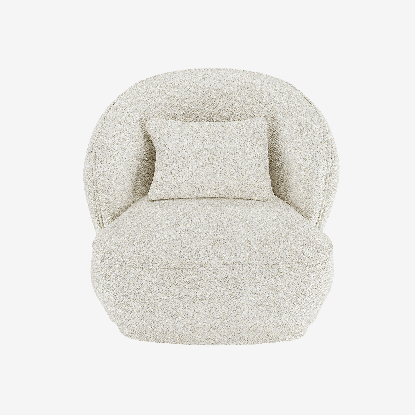 Fauteuil design bouclé blanc Pablo
