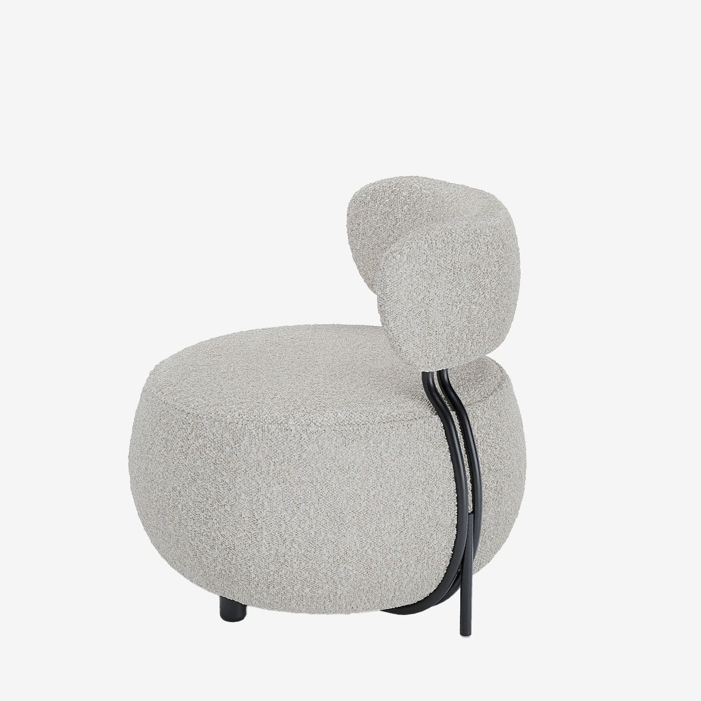 Fauteuil rond en laine bouclée