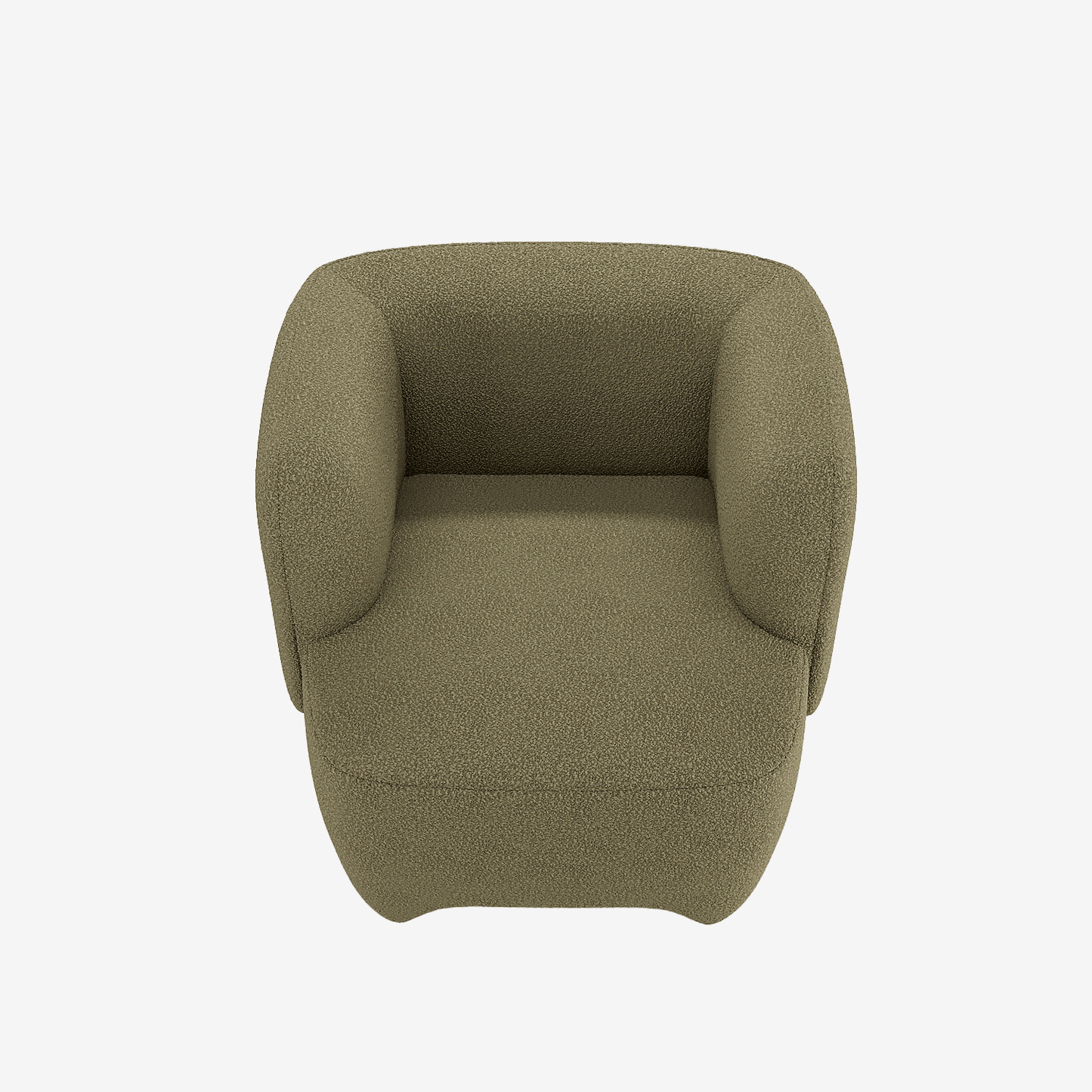 Fauteuil en laine bouclée vert kaki