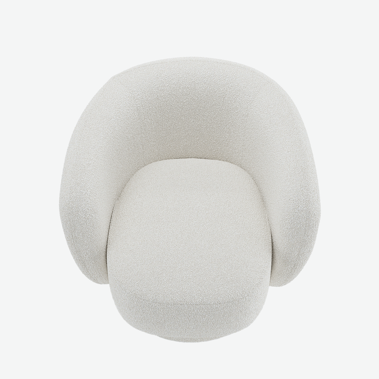 Fauteuil bouclette pivotant blanc Salma