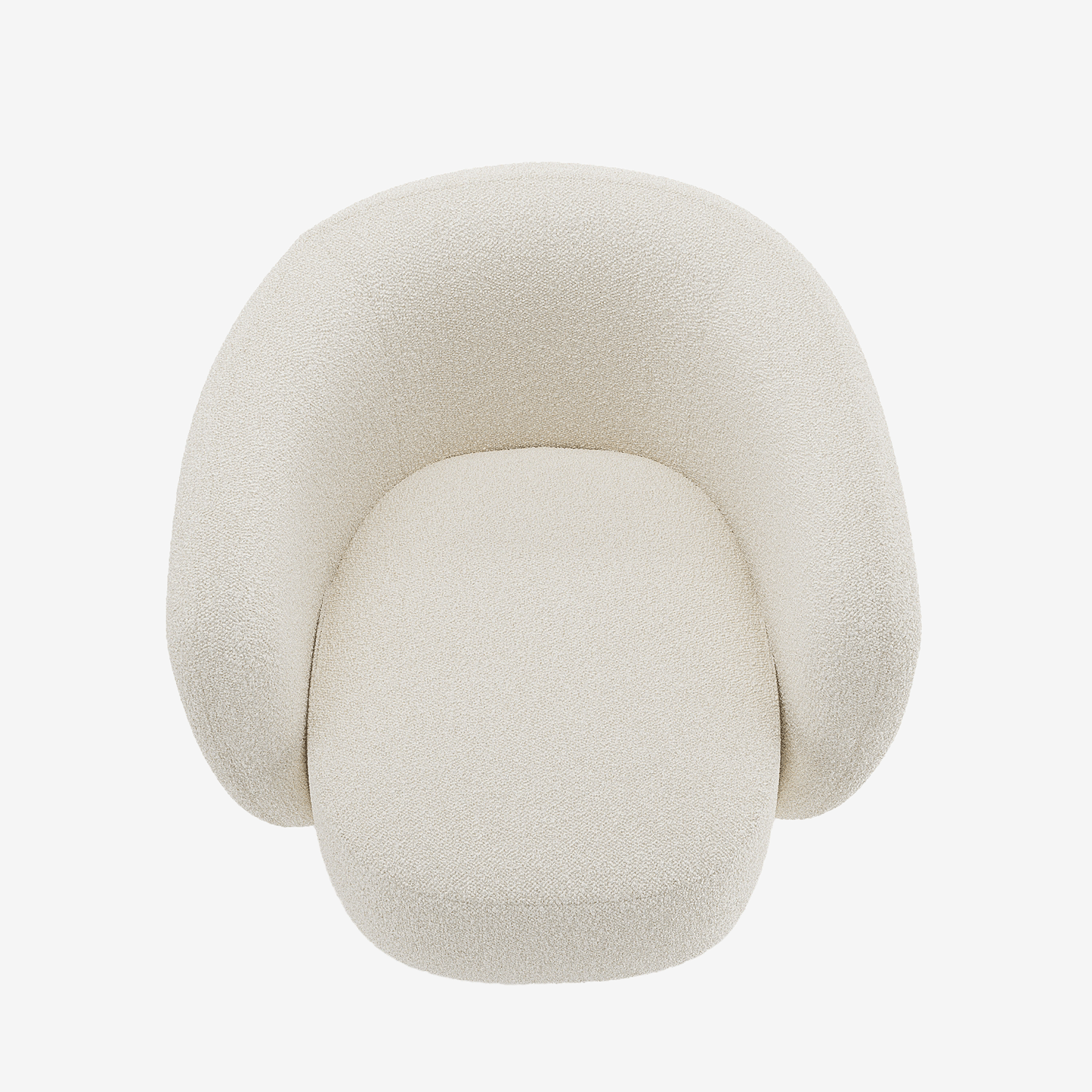 Fauteuil bouclette pivotant couleur crème Salma