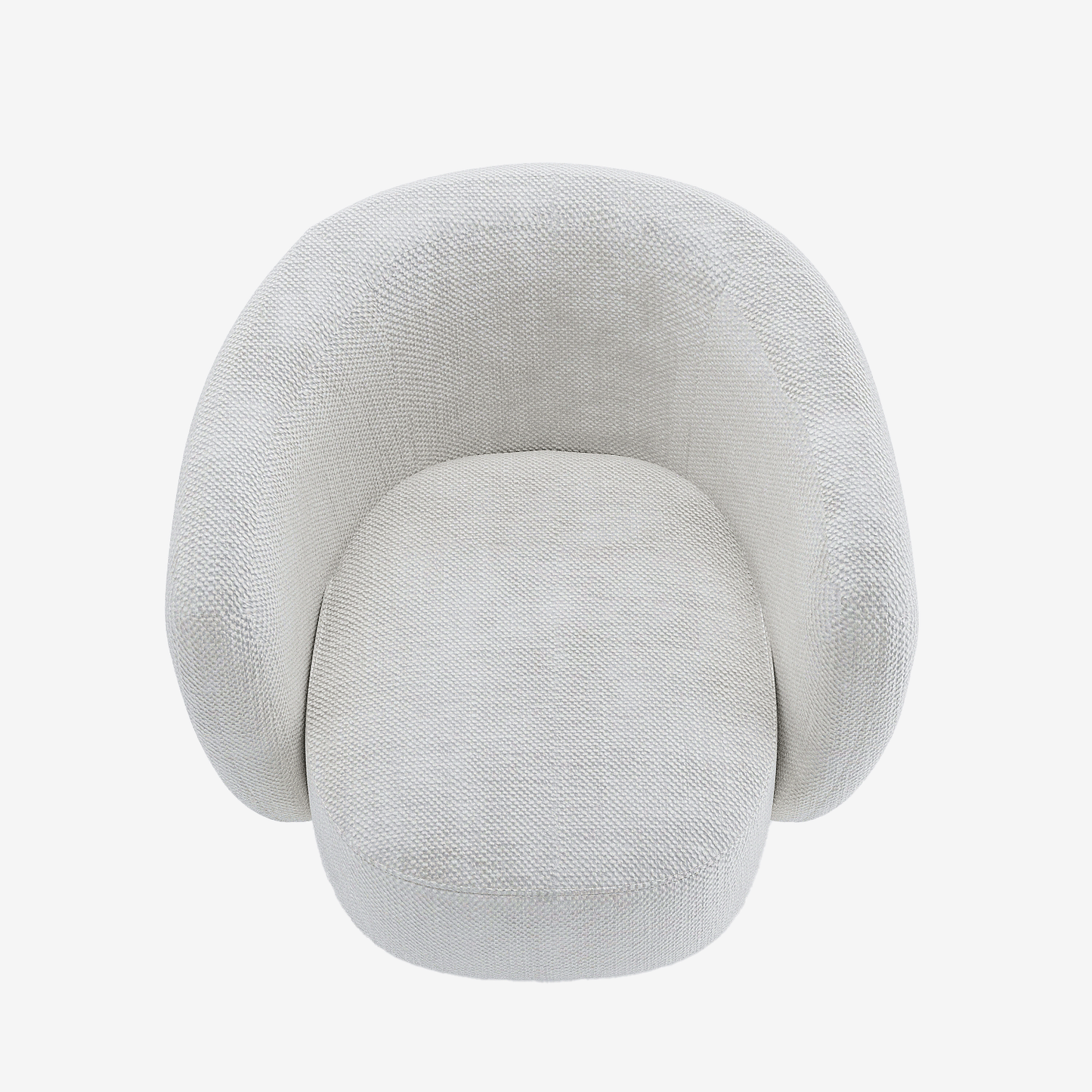 Fauteuil pivotant en tissu chenille blanc Salma