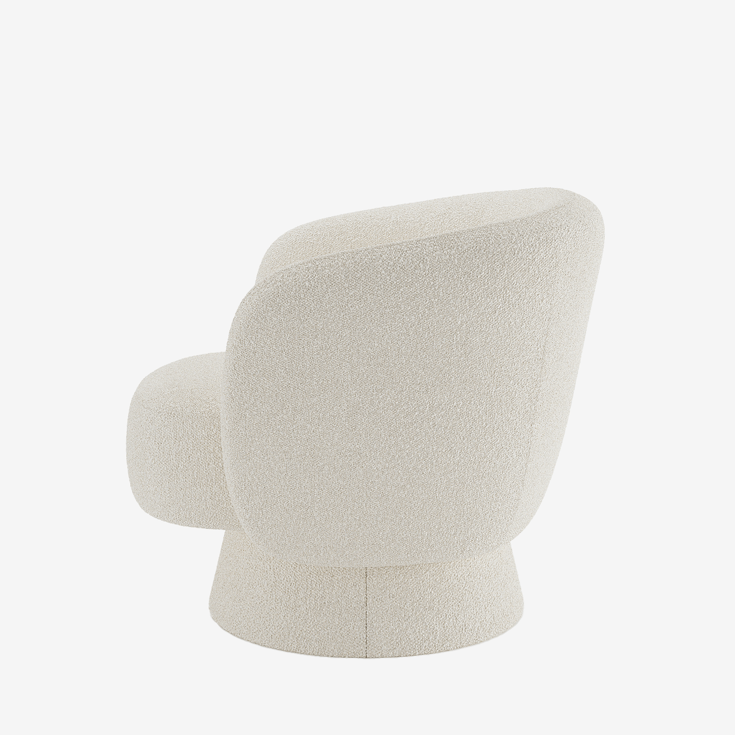 Fauteuil bouclette pivotant couleur crème Salma