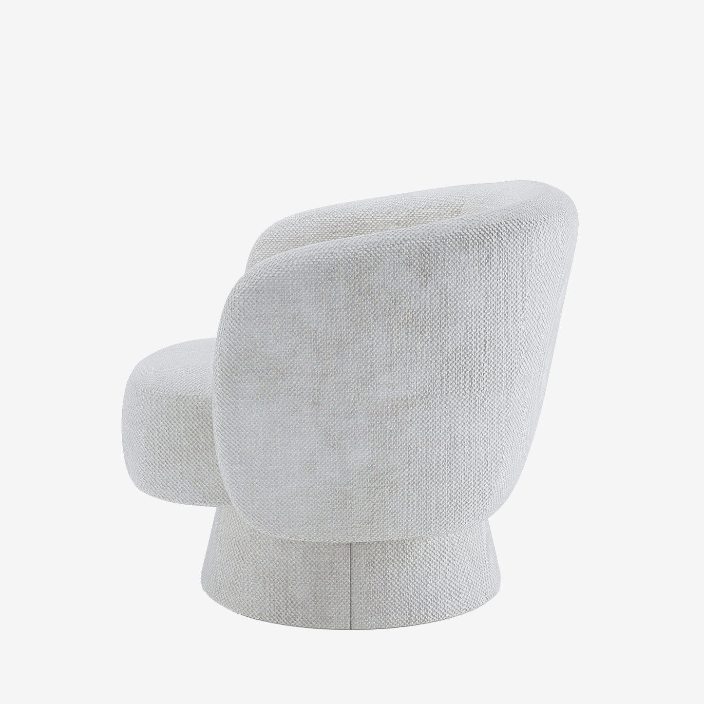 Fauteuil pivotant en tissu chenille blanc Salma