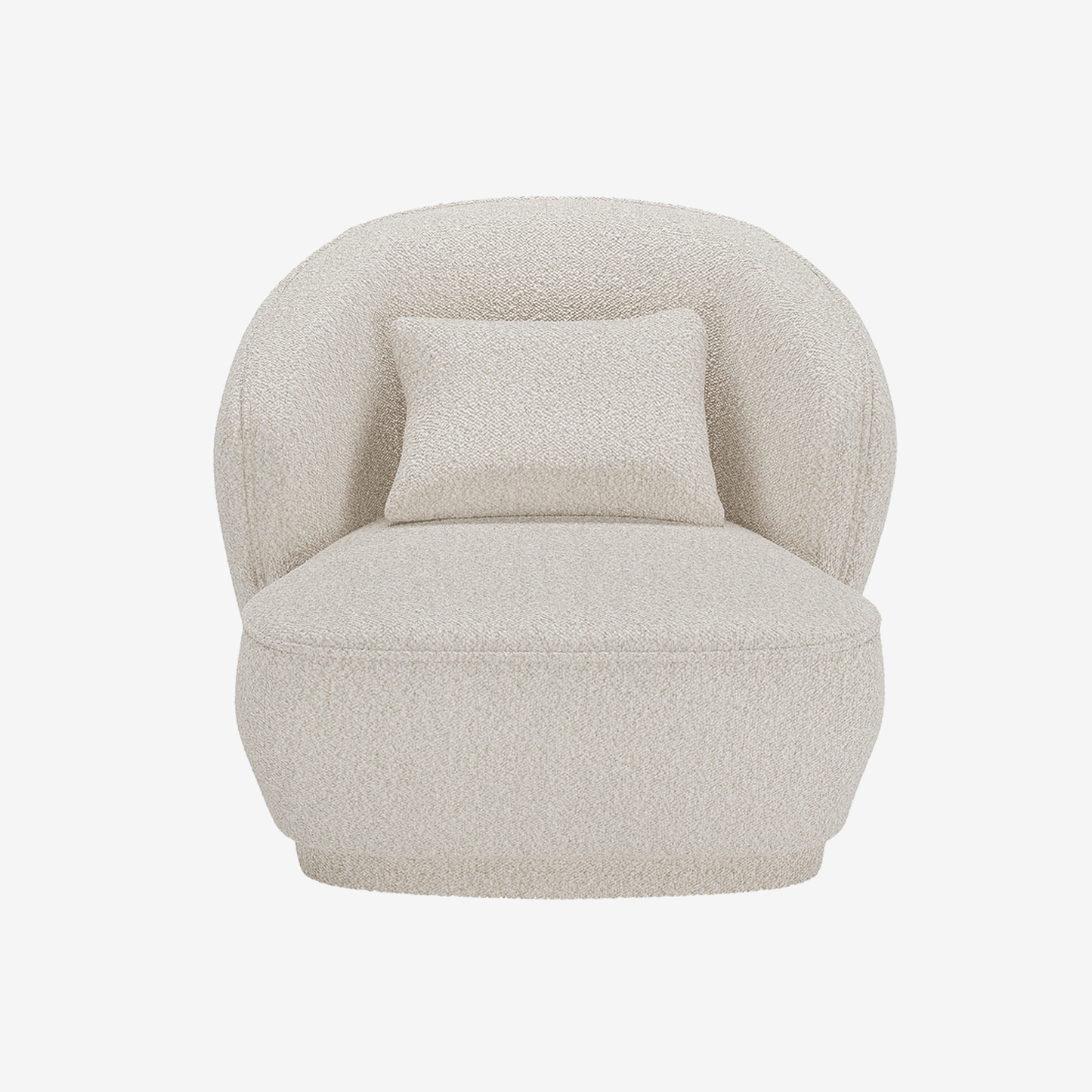 Fauteuil design bouclette gris-crème Pablo