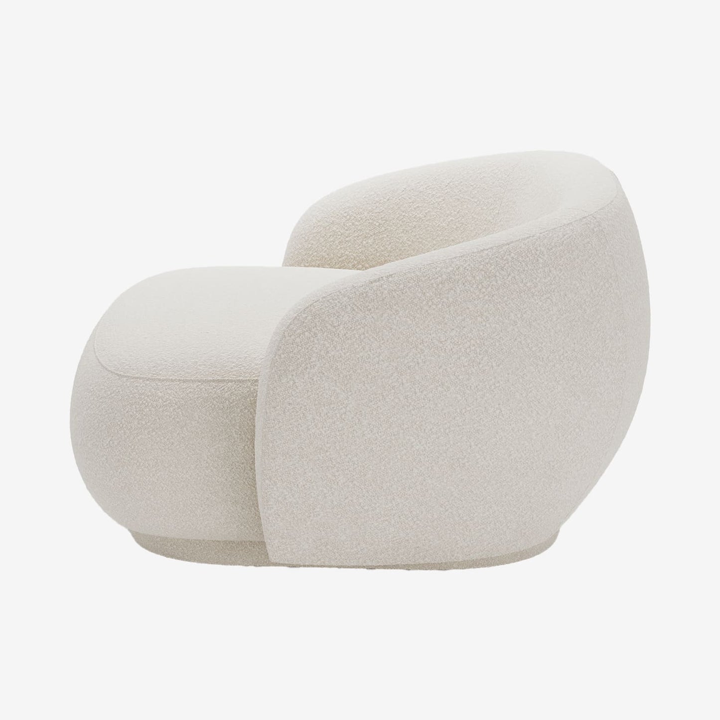 Causeuse Joshua - Fauteuil 2 places en tissu bouclette crème