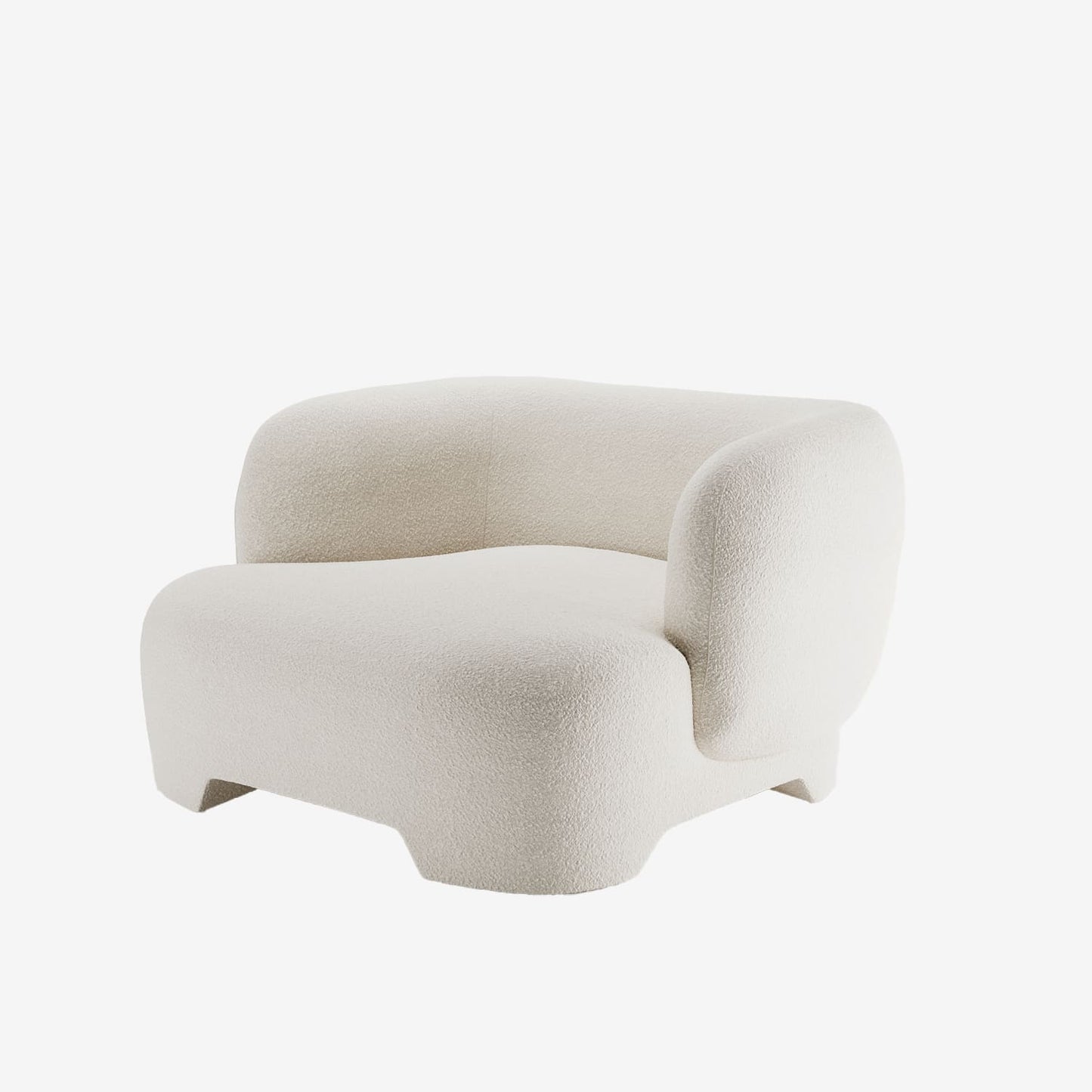 Causeuse Albano - Fauteuil 1,5 place bouclé crème