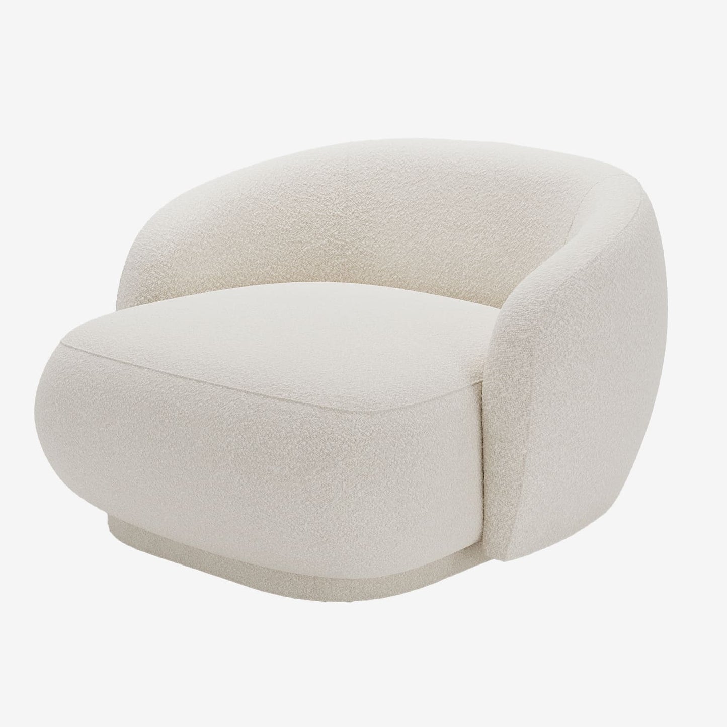 Causeuse Joshua - Fauteuil 2 places en tissu bouclette crème