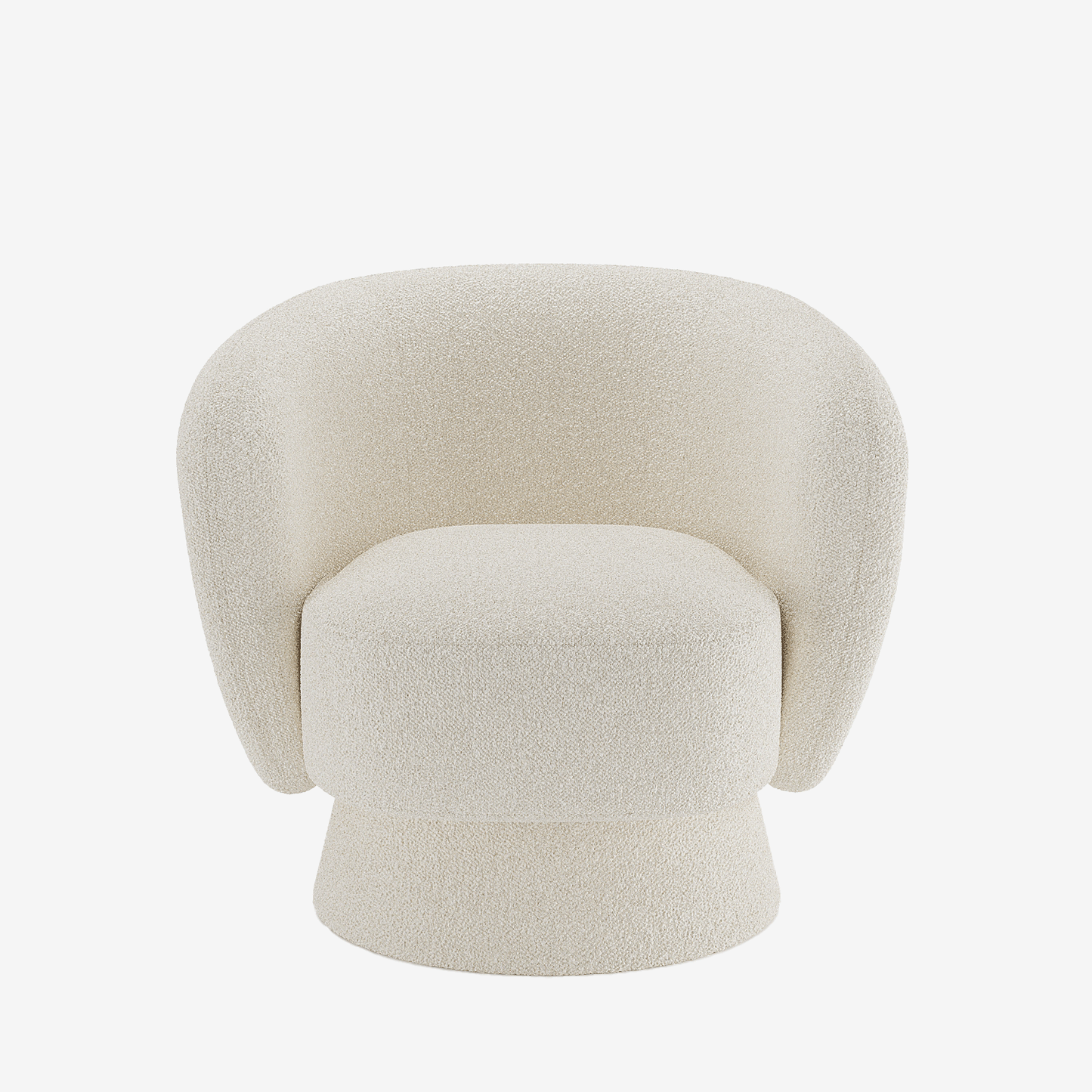 Fauteuil bouclette pivotant couleur crème Salma
