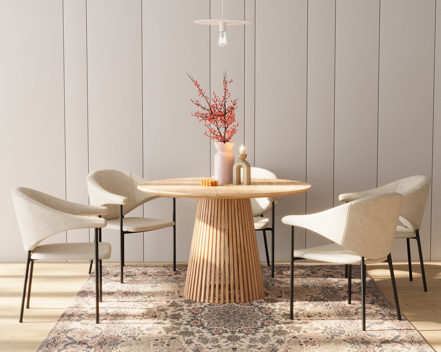 Lot de 2 chaises avec accoudoirs design en velours beige Jeanne