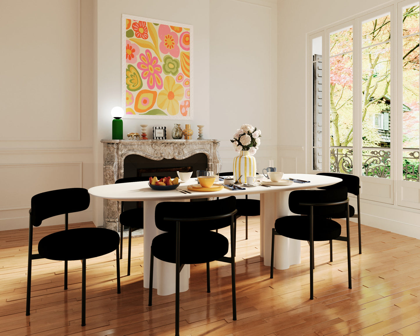 Lot de 2 chaises de salle à manger design moderne, bouclette grise anthracite Julia
