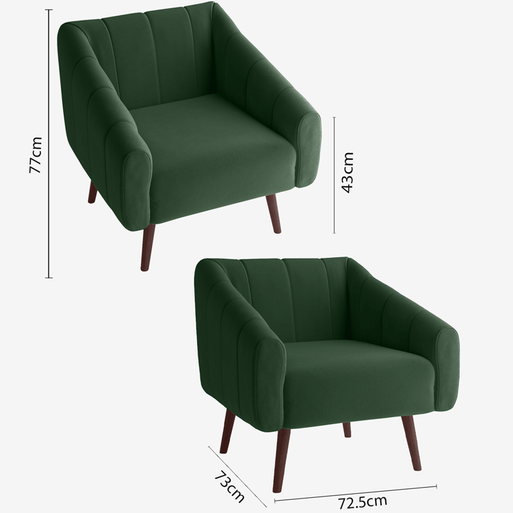 Fauteuil en velours vert sapin