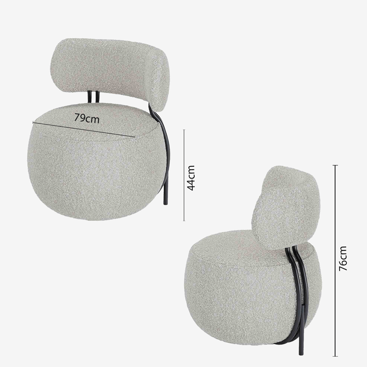 Fauteuil rond en laine bouclée