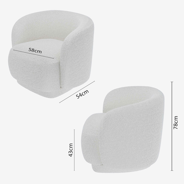 Fauteuil bouclette blanc Victoria
