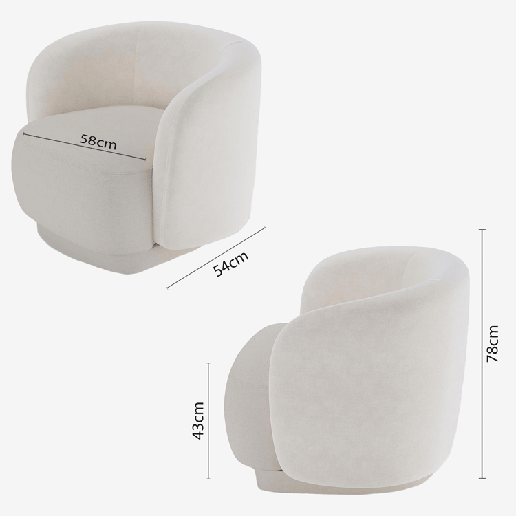 Fauteuil en tissu beige Victoria