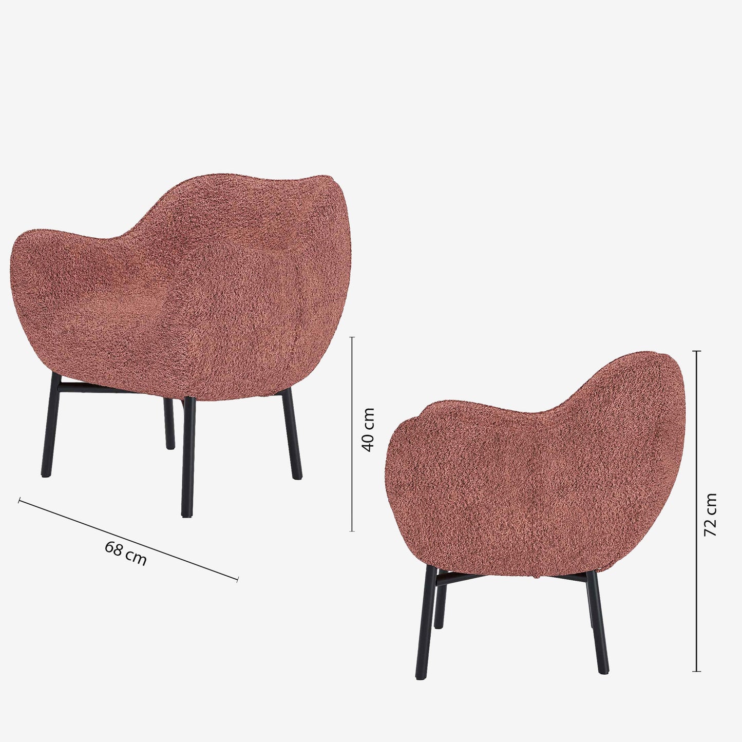 Fauteuil bouclette rose