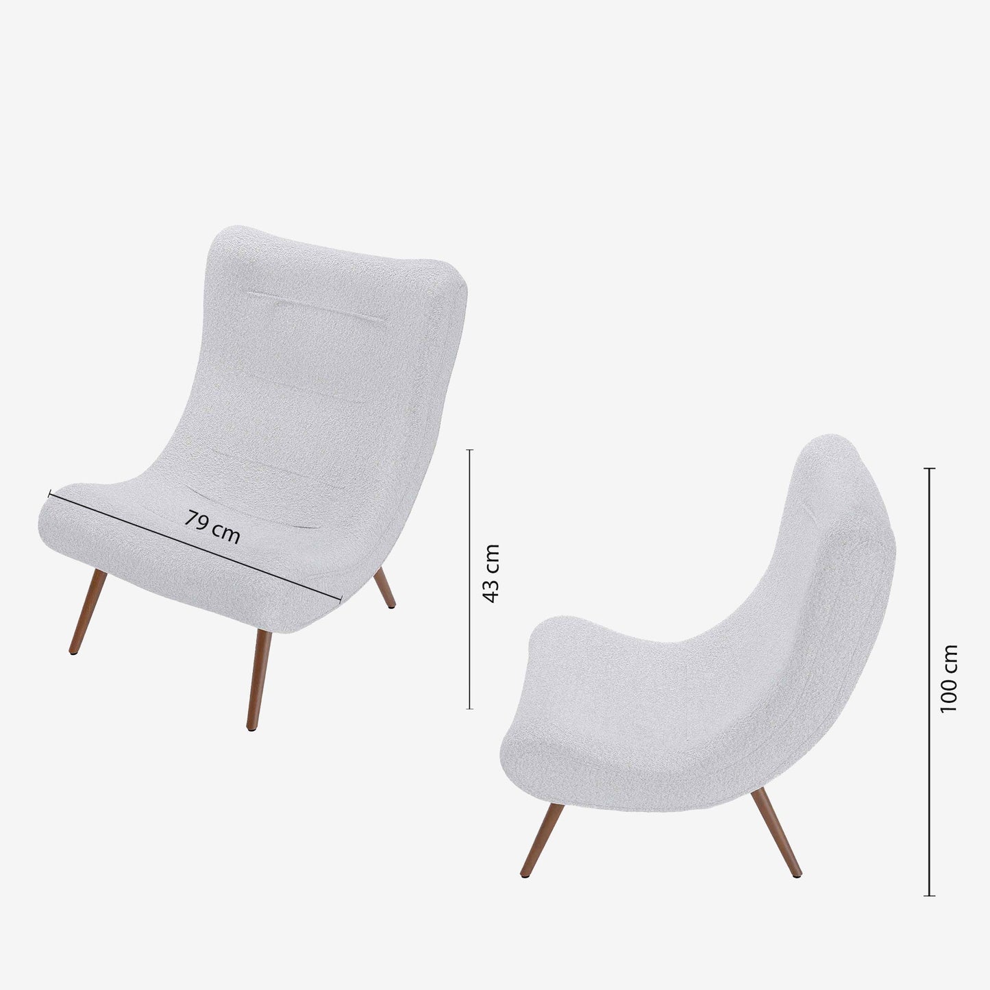 Fauteuil avec repos-pieds bouclé