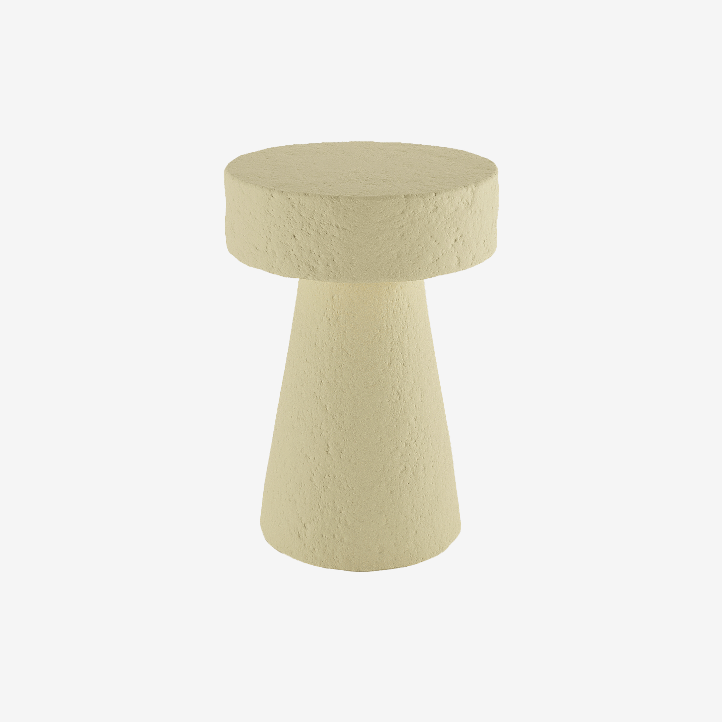 Table d'appoint circulaire en magnésie crème Marguerite