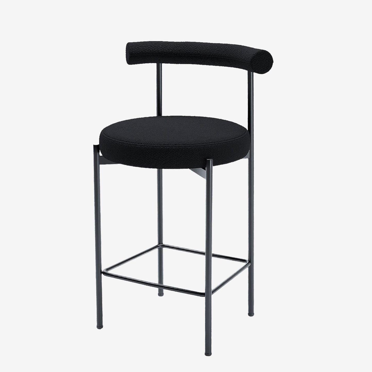 Lot de 2 chaises de bar bouclette grise anthracite Charlotte