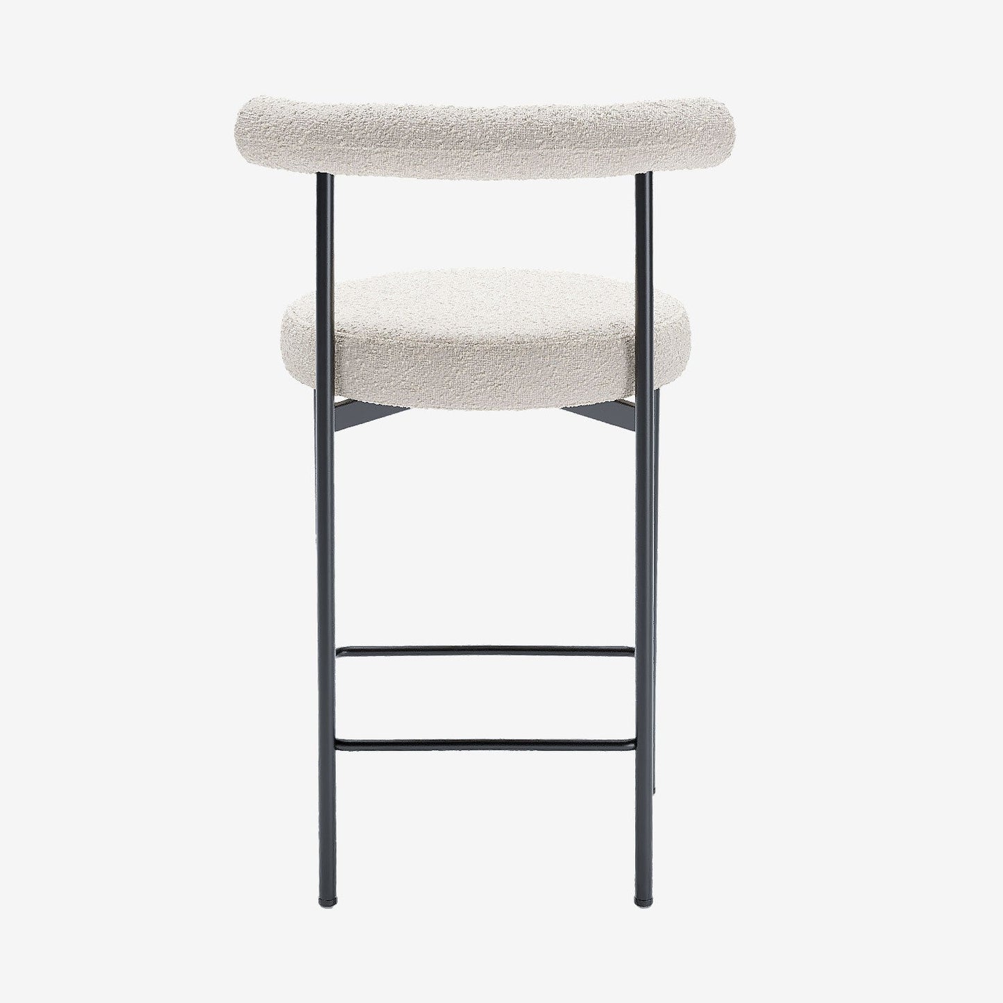 Lot de 2 chaises de bar bouclette blanche Charlotte