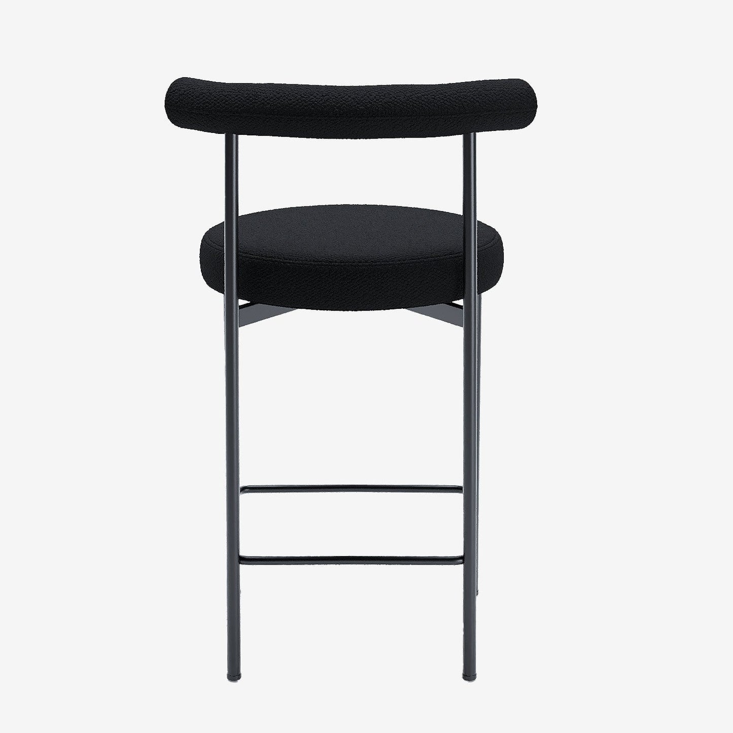 Lot de 2 chaises de bar bouclette grise anthracite Charlotte