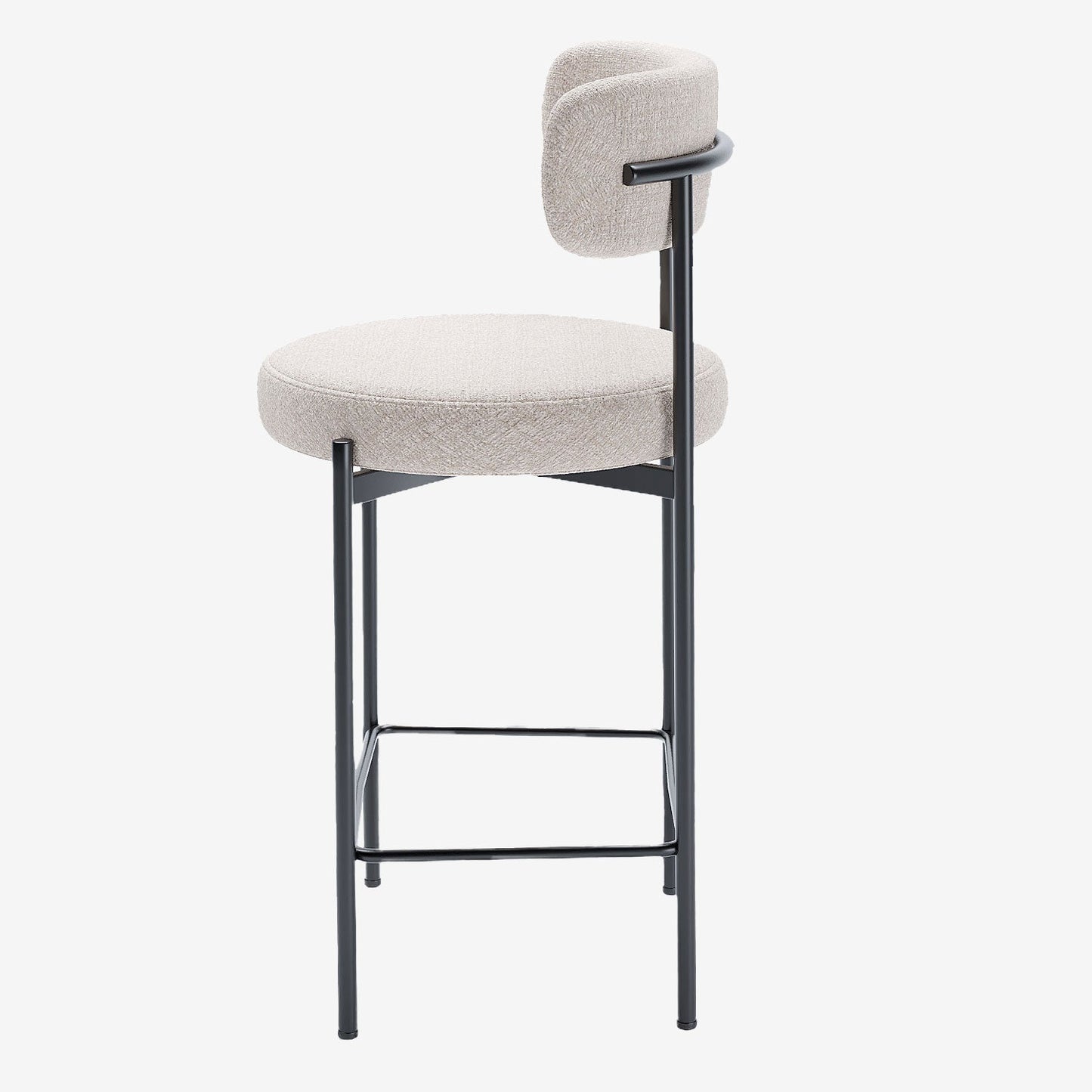Lot de 2 chaises de bar velours crème Charlotte