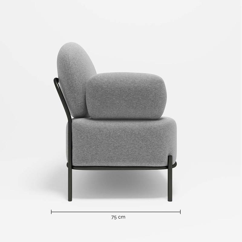Canapé 2 places design en tissu gris foncé