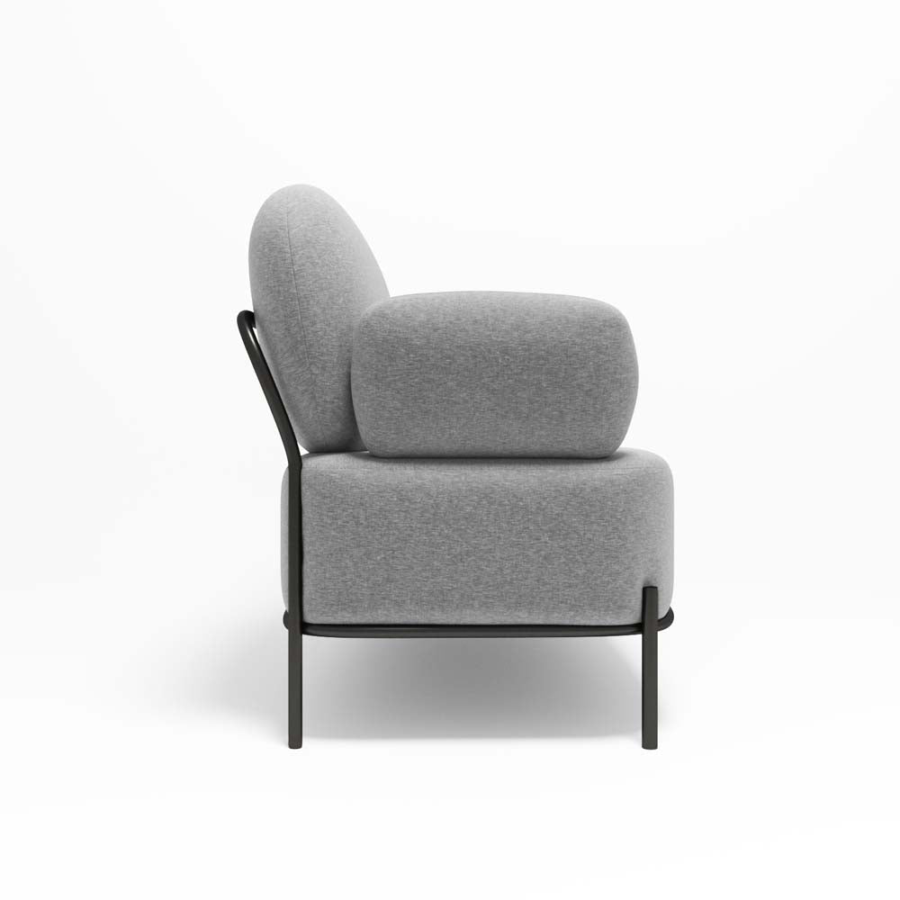 Canapé 2 places design en tissu gris foncé